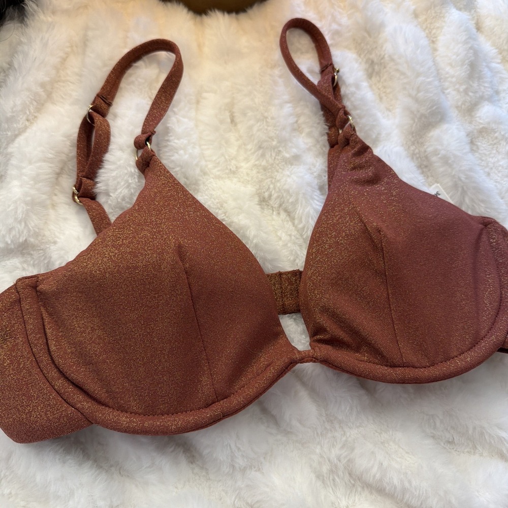 maxswim sasha shimmer top underwire bikini top 34C